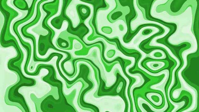 绿色白色波浪状液体背景
