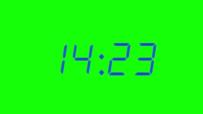 25秒数字闹钟倒计时定时器。绿屏显示上的海军数字