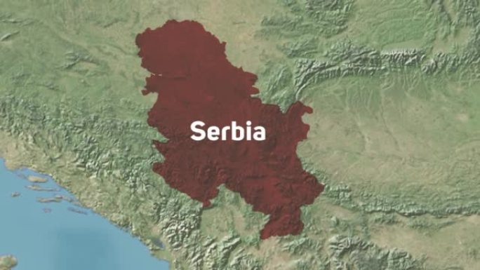 塞尔维亚用文字放大世界地图