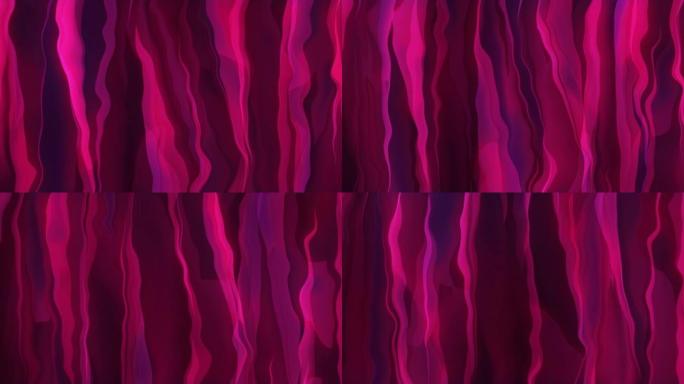 明亮发光美丽的虹彩红宝石半透明线波带能量神奇背景高分辨率4k抽象动画运动设计