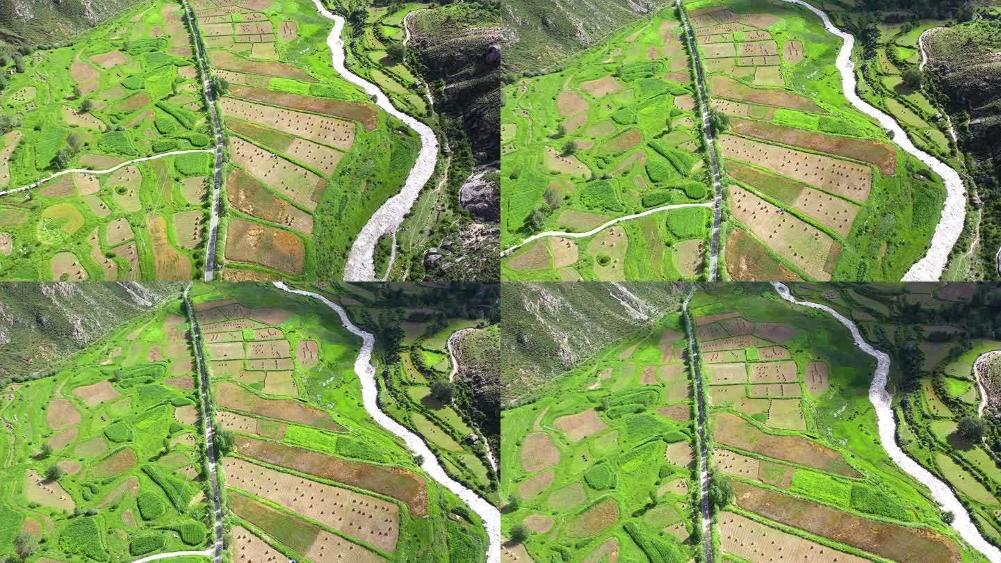 山谷 河谷 高原 西藏乡村 西藏农田