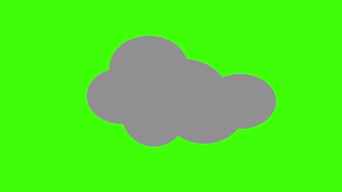 绿色屏幕上云雾图标的动画