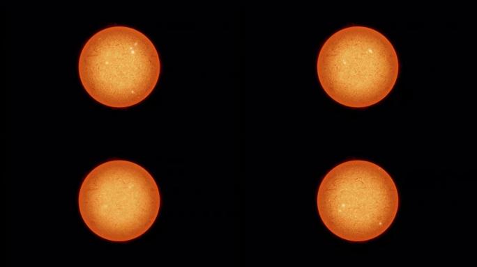 太空中旋转的太阳-太阳系中我们的太阳的电影拍摄。从太空看。3d动画