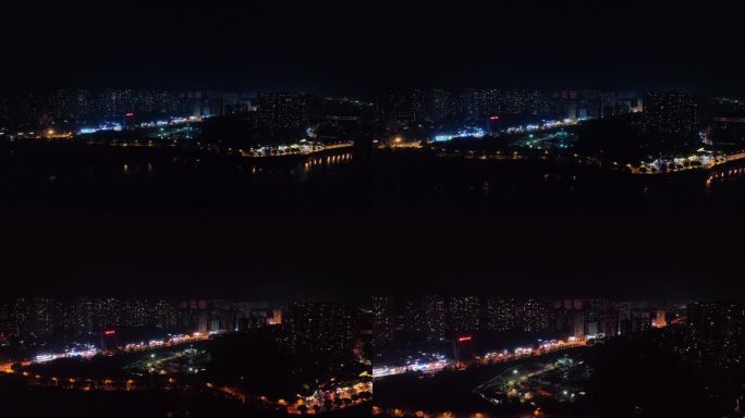 重庆市巴南区鱼洞客渡码头航拍夜景