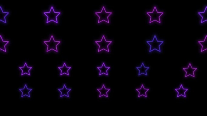 脉动霓虹紫色星星图案成排