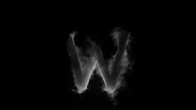 烟雾中的字母W，烟雾中的字母，字母，阿尔法通道