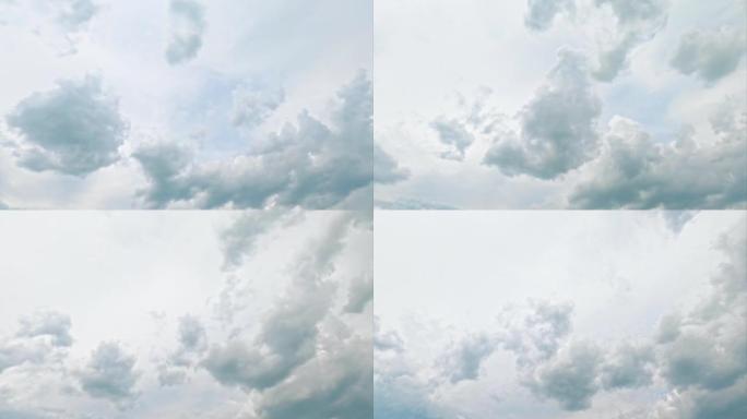 多云天空天气变化鸟瞰图白色