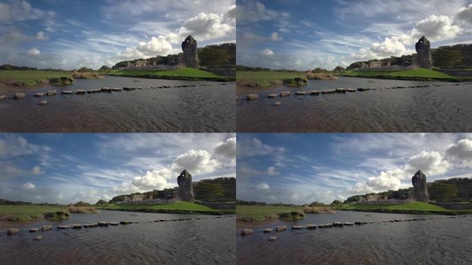格拉摩根河谷的奥格莫尔城堡遗址。Ogmore by Sea，格拉摩根，威尔士，英国