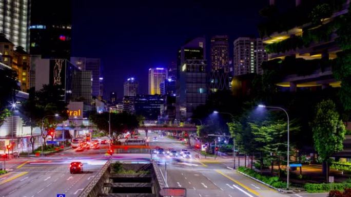 新加坡天际线延时夜景