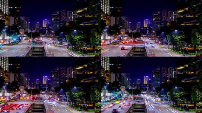新加坡天际线延时夜景