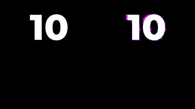 10号。旧干扰屏幕上的毛刺文本动画效果。4k视频