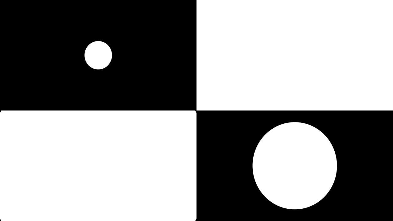 简单的圆形过渡掩模-圆形级联。带有alpha通道的循环动画