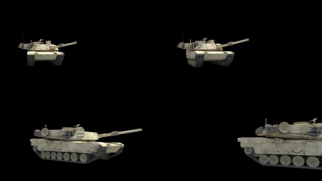 3d军用坦克启动卷透明背景