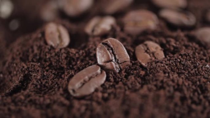 咖啡豆和地面