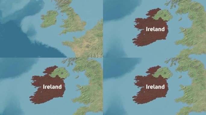 爱尔兰用文字放大世界地图