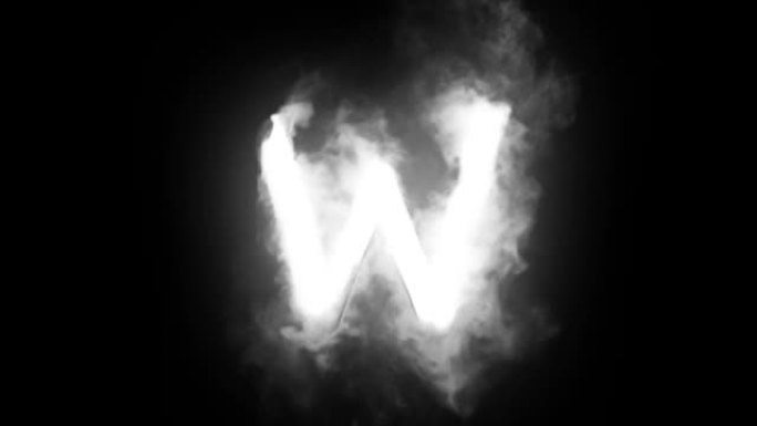白色烟雾中的字母W，烟雾中的字母，字母，阿尔法通道