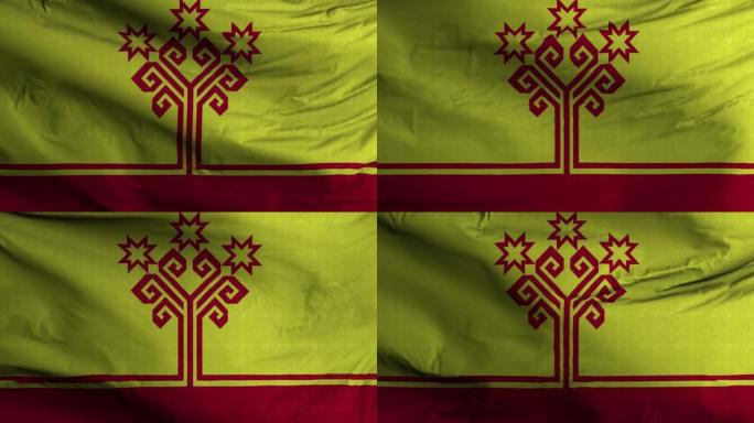 在4k中挥舞着楚瓦希亚共和国的旗帜