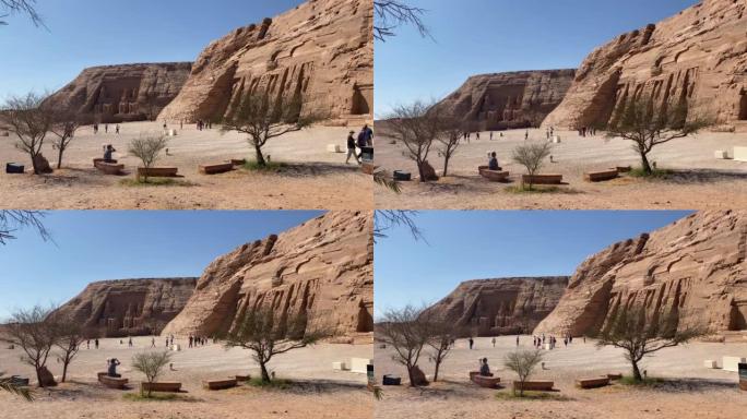 阿布辛贝尔 (Abu Simbel)，努比亚的一块岩石，两座古埃及神庙，拉美西斯二世时代