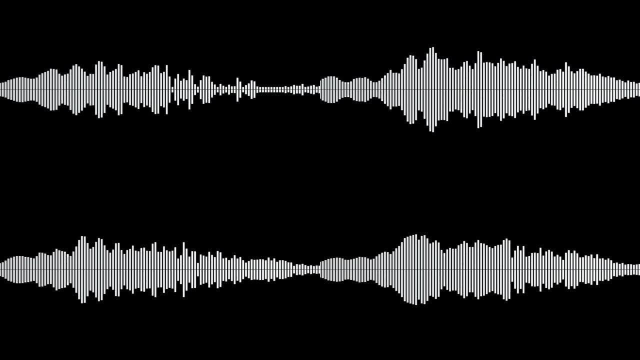 带阿尔法的音频波。抽象音乐波振荡。合成音乐技术样本。调印。