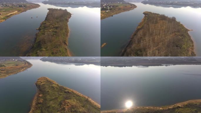 水上小岛 水上浮岛 陆地