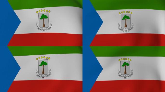 风中的国旗-循环动画-赤道几内亚
