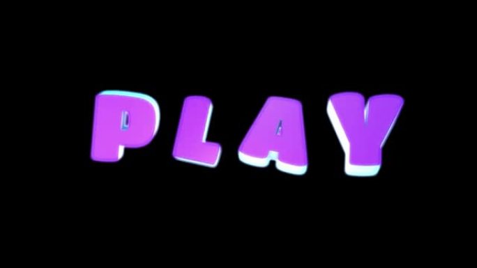 霓虹灯文字游戏的3D动画。视频和网络游戏的概念，赌场。