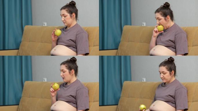 吃黄瓜的女人想着在家开始节食