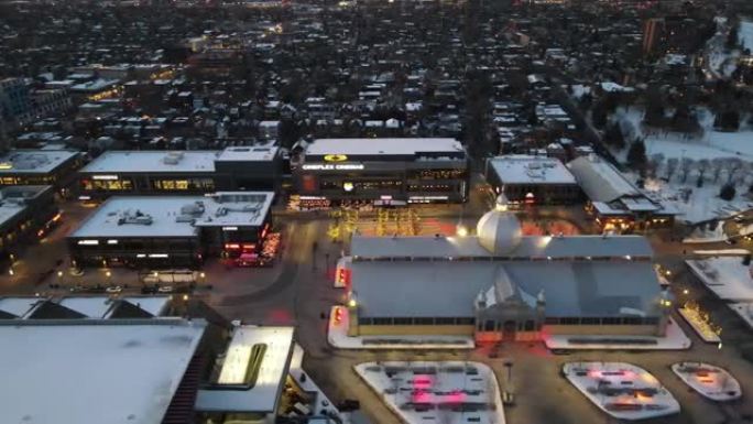 冬日里渥太华的雪域公园和灯火通明的圣诞市场