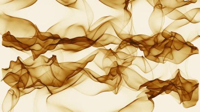 在流体背景上移动的烟草米色彩色云彩的抽象数字动画