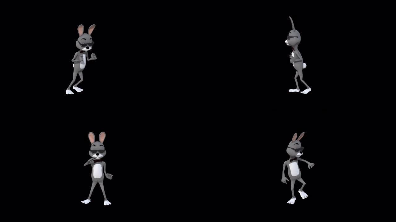 卡通灰色兔子舞6，