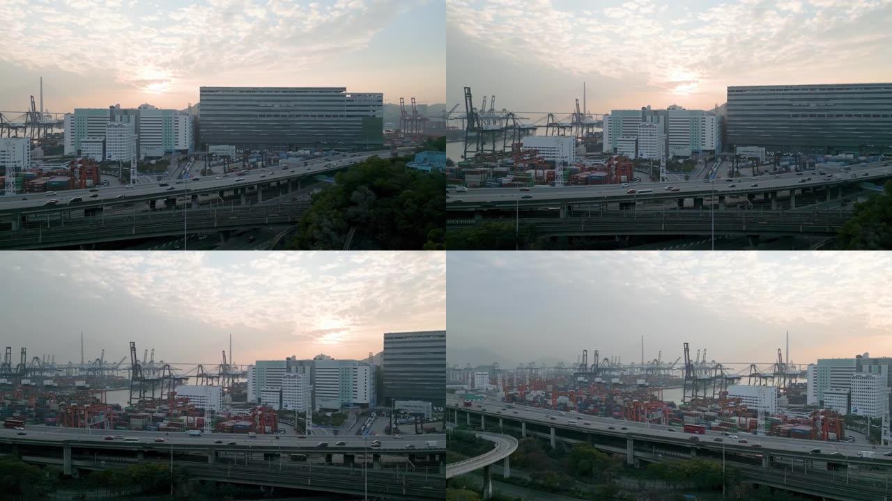 葵涌货柜码头的2022年12月31日货柜港