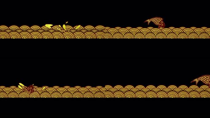 鱼跳跃设计元素无缝循环动画透明背景与阿尔法通道