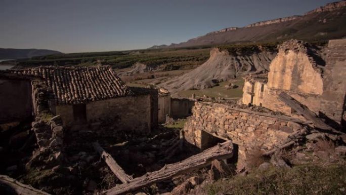 西班牙一个废弃村庄的遗迹