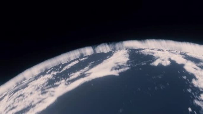旋转地球。地球从黑夜到白天变化的3d动画。具有颜色分级的现实地球。太空中的日出