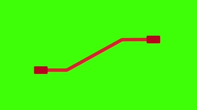 绿屏上红管的2D动画插图