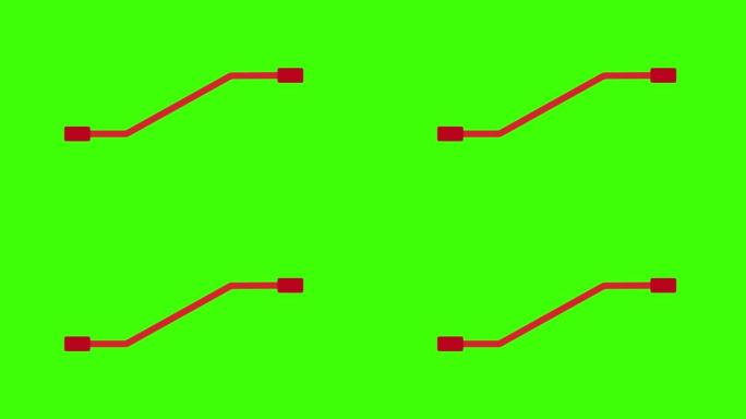 绿屏上红管的2D动画插图