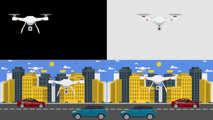 无人机mg动画卡通遥控飞机alpha通道