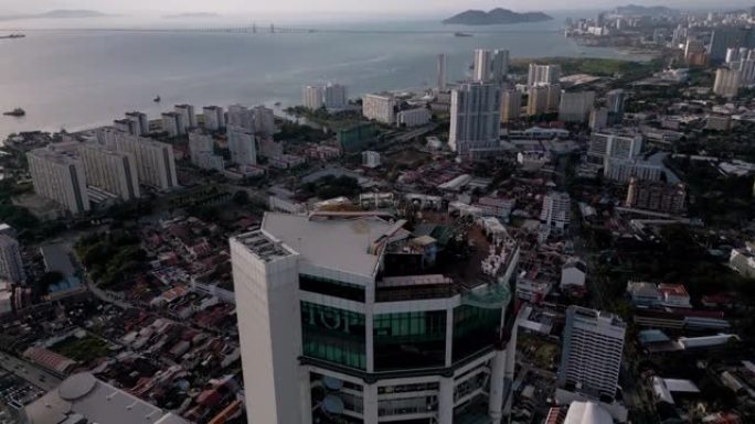 马来西亚槟岛Komtar大厦鸟瞰图