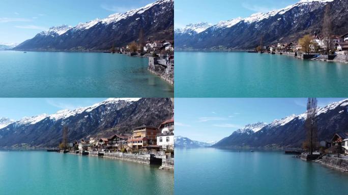 瑞士布里恩茨村及其湖的美丽鸟瞰图
