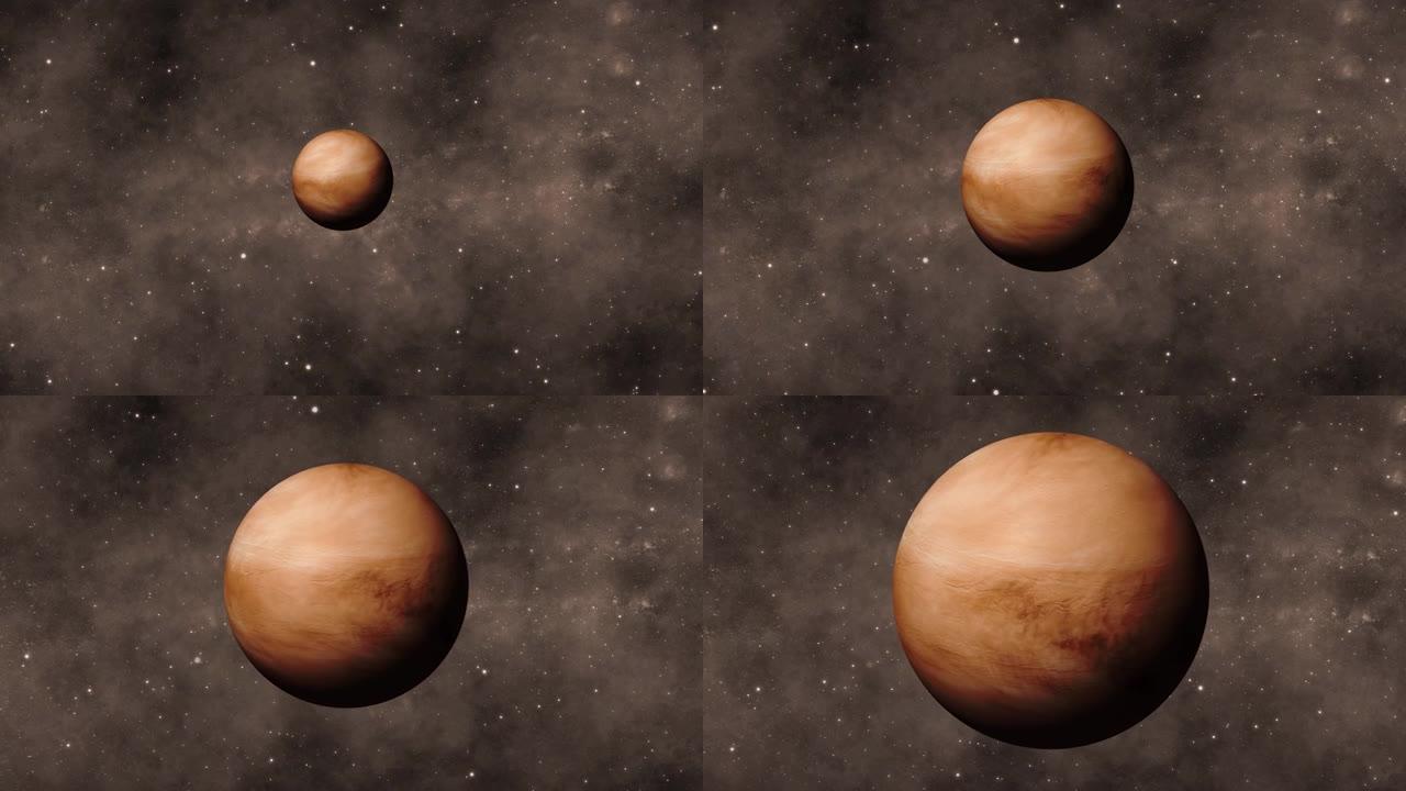 3d金星大气现实星球旋转观看变焦