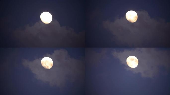 月云夜黑上升明月光月球月圆夜