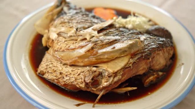 酱油水煮鱼头-日本美食风格