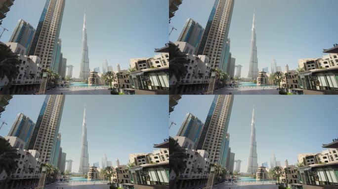 迪拜市中心的哈利法塔，阿联酋迪拜市中心