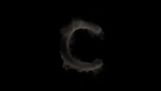 烟雾中的字母C，神秘字母，字母，阿尔法通道