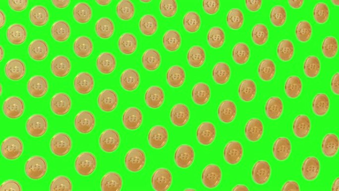 美元硬币的3D渲染动画-抽象视频
