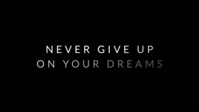 励志演讲。永远不要放弃你的梦想。模板股票视频