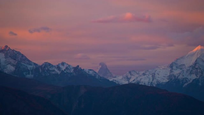 Timelapse Matterhorn和瑞士阿尔卑斯山