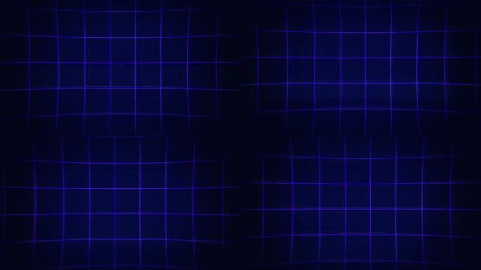 复古赛博朋克风格80年代科幻背景未来与激光网格。20世纪80年代的数字网络表面风格。无缝循环镜头。复