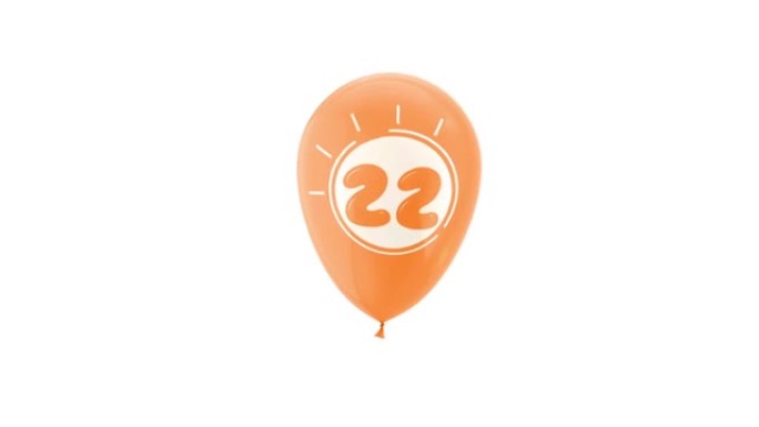 22号氦气球。带有阿尔法哑光通道。