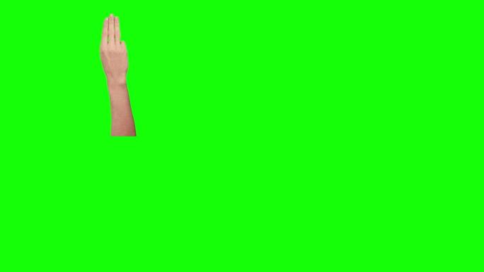 手3手指点击绿色屏幕背景